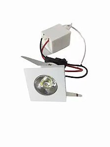 Micro SPOT LED 1W Quadrado Branco Frio 6000K - CBC