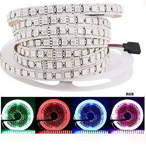 Fita LED 5050 5M 12V S/ Silicone Ip20 120 LED/M RGB ( s/ controle )